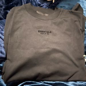 ESSENTIALS LS TEE - JET BLACK / M